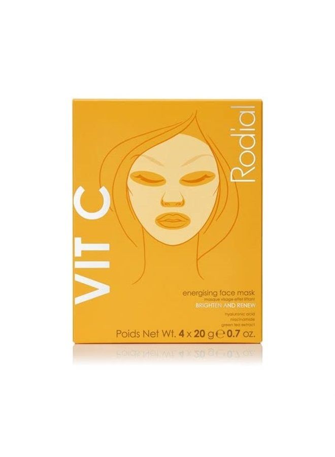 Rodial Vit C Energising Sheet Masks,0.67 Fl Oz (Pack of 4) - Image 1