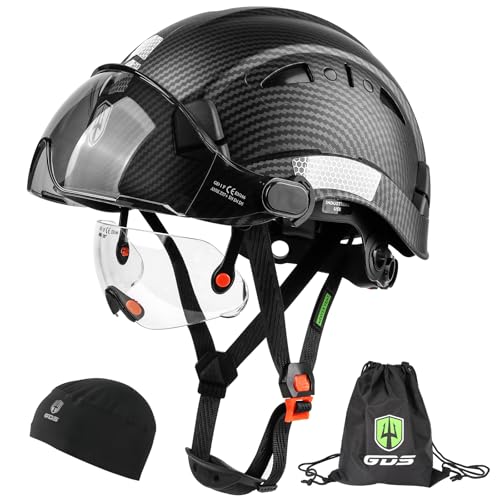 GREEN DEVIL Safety Hard Hat with Tinted & Clear Visor Vented Construction Helmet Cascos de Construccion ABS Work hardhats for Men - Image 1