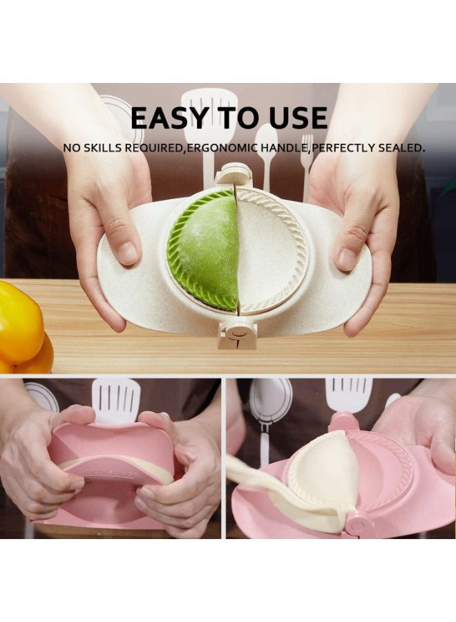 Dumpling mold set, including dough cutter and pie mold set, suitable for making Polish dumplings, pies, kalzones, flipped dumplings, and Chinese dumplings, white, 3 sizes (4 inches + 3 inches + 2.6 inches). - Image 4