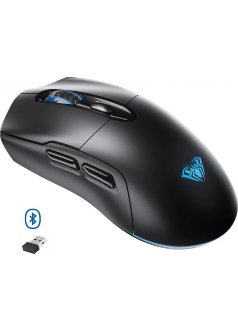 SC525 Wireless,Bluetooth Dual Mode RGB Gaming Mouse - Optical Sensor 4,600 DPI With Gripe Tape - Rechargeable USB C