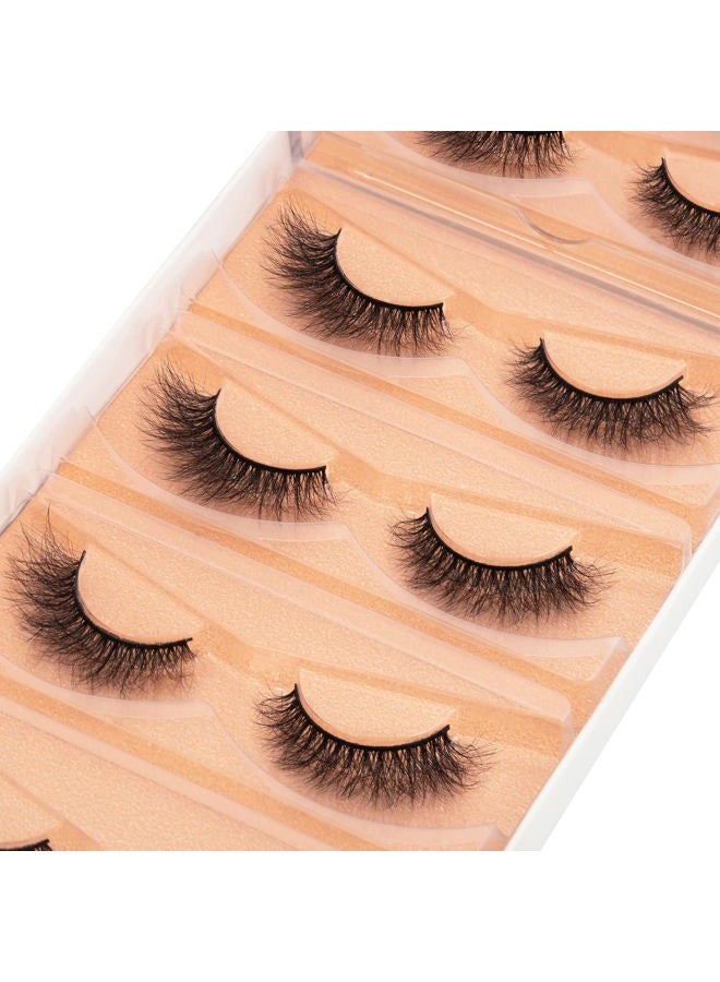 DYSILK Wispy Lashes False Eyelashes - Mink Lashes 5 Pairs 6D Faux Eyelash Extension False Eyelashes Mink Lash Natural Look Fake Eyelash Reusable Strip Lash Kit | Wispy-10-15mm - Image 2
