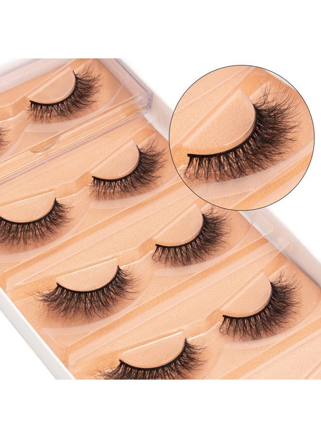 DYSILK Wispy Lashes False Eyelashes - Mink Lashes 5 Pairs 6D Faux Eyelash Extension False Eyelashes Mink Lash Natural Look Fake Eyelash Reusable Strip Lash Kit | Wispy-10-15mm - Image 5