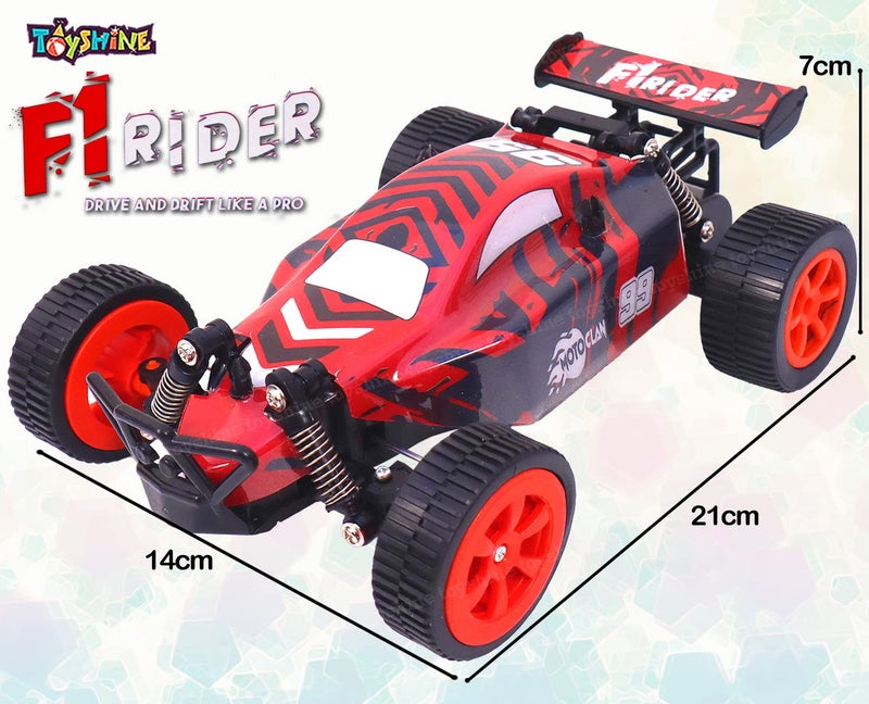 Toyshine Moto Clon F1 Rider Remote Control Truck Car 2.4 GHz System 1:18 Scale Size Working Suspension - Red - Image 5