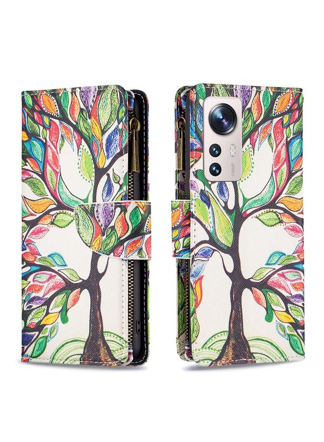 إيروريكس جراب لهاتف Xiaomi 12 Lite بنمط رسم ملون وسحاب وغطاء جلدي قابل للطي أفقيًا - Image 2