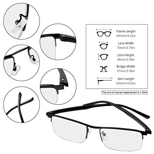 MIRYEA Progressive Multifocus Computer Reading Glasses Blue Light Blocking Multifocal Readers for Men and Women Multi Focus Eyeglasses Eyewear Anti Glare Light Weight TR90 Semi-rimless Frame - Image 4