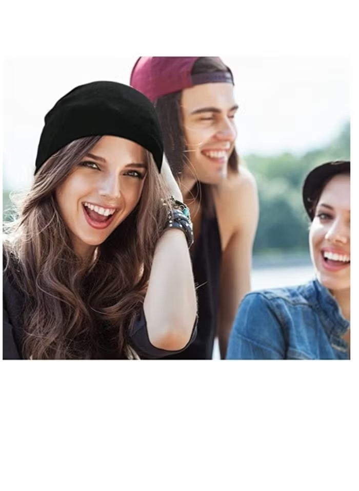 Cotton Slouchy Beanie Hat, 4 Pack Soft Lightweight  Running Beanie Adult  Hats Chemo Cap for Men Women - Image 2