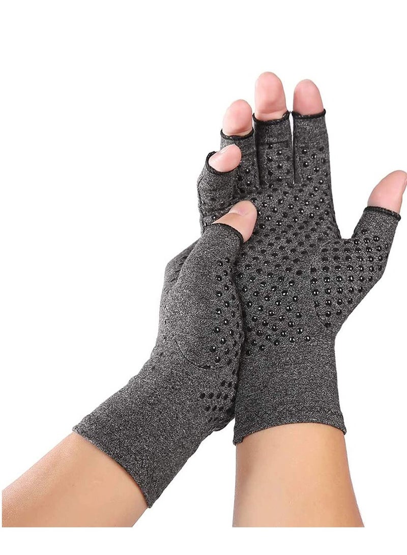 NIBEMINENT Care Gloves, Compression Therapy Glove Wrist Support Brace Anti-Arthritis Rheumatold Health Hand Pain Relief Sleeve Gloves Grey - Image 1