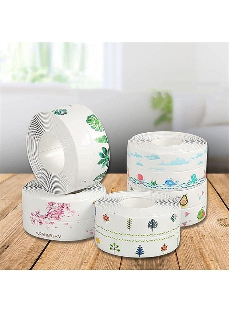 RIMDIXA RIMDIXA Waterproof Tape for Kitchen Sink Oil Proof Caulk Tape Strip Self Adhesive Bathroom Corner Caulking Sealing Tape Gap Sealer Waterproof Tape 32m38cm Multi Print Tape  - Image 4