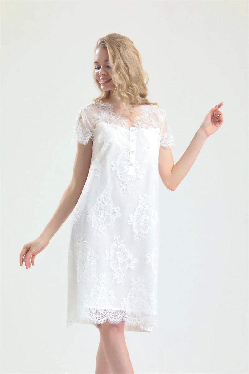 Magic Form 26414 - Cotton Lace Dressing Gown Nightgown Set