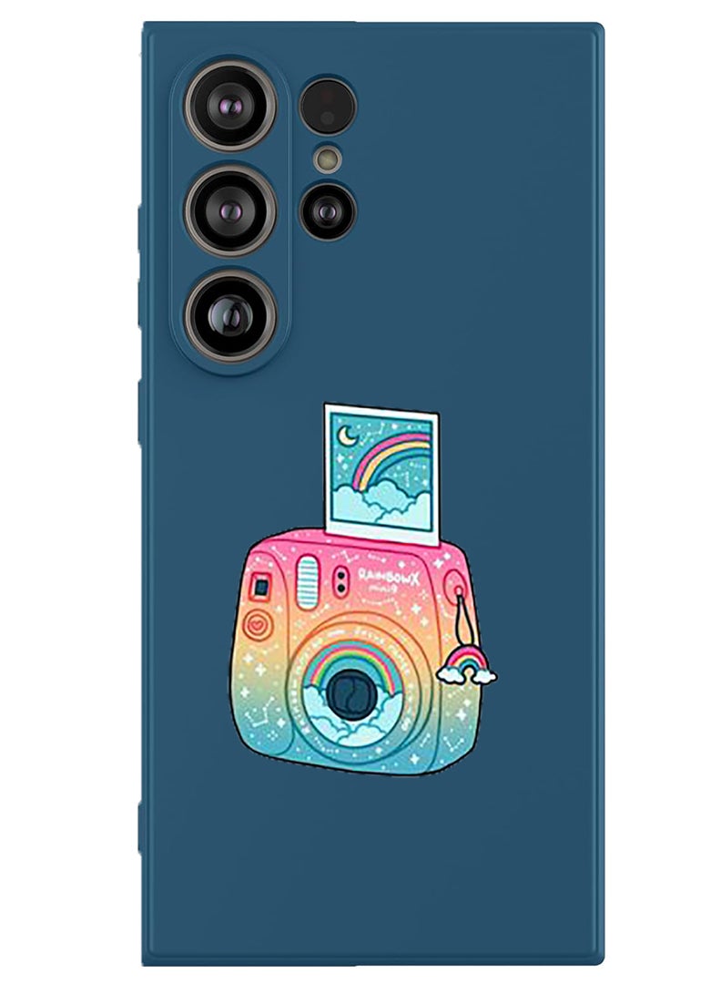 Theodor Protective Slim Fit Case Liquid Silicone Cover with Full Body Protection Anti-Scratch Shockproof Case For Samsung Galaxy S25 Ultra (Blue) - Polaroid - Image 1