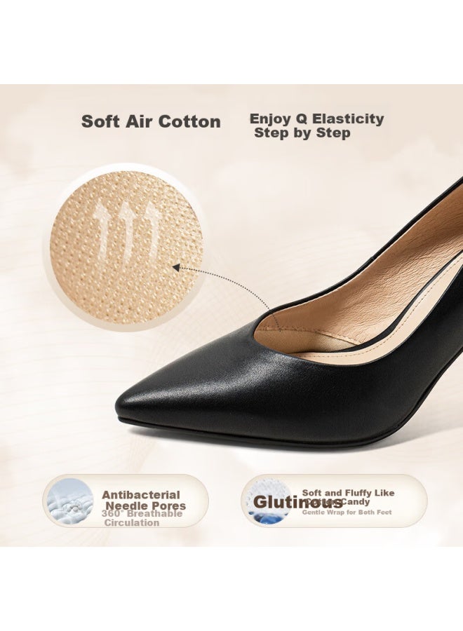 Comely Women's Spring And Autumn Single Shoes With Air Cotton Soft Sole, Simple And Comfortable Thick Heel Commuting Professional Work Shoes, Black, Size 37 - Image 4
