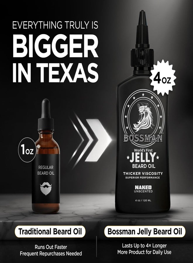Bossman Jelly Beard Oil for Men (4 oz, Naked - Unscented – Softens, Moisturizes & Conditions with Natural Ingredients - Image 5