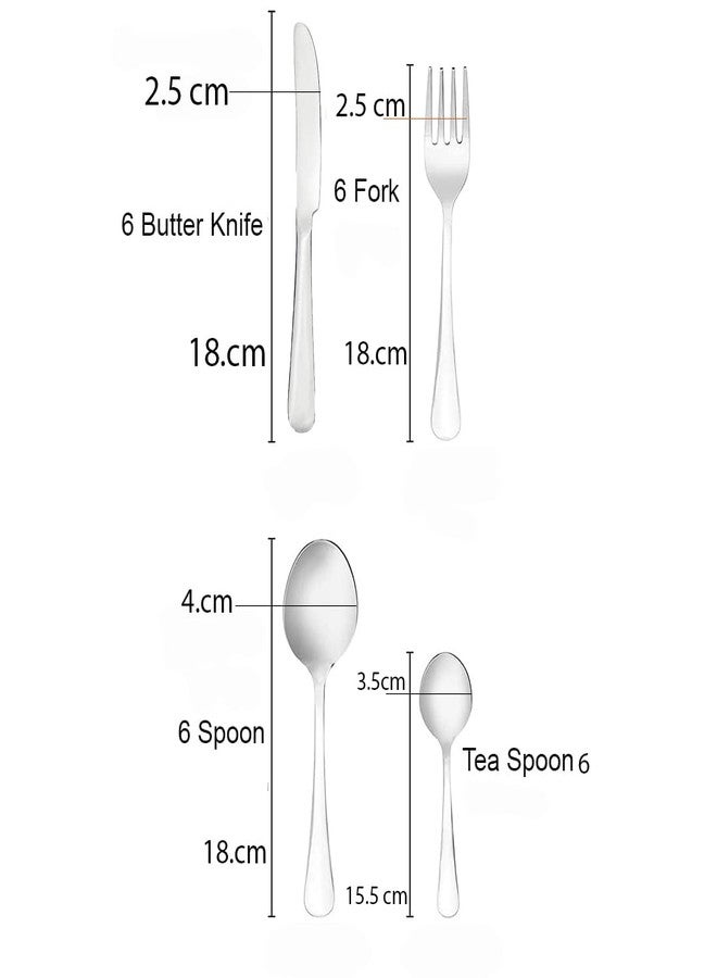 Troozy Marble Premium Stainless Steel Complete Cutlery Set - Set of 25 (Contains: 6 Dinner Spoons, 6 Dinner Forks, 6 Dinner Knives & 6 Tea Spoons + 1 Stand) 100% Food Grade, Dishwasher Safe - Image 4
