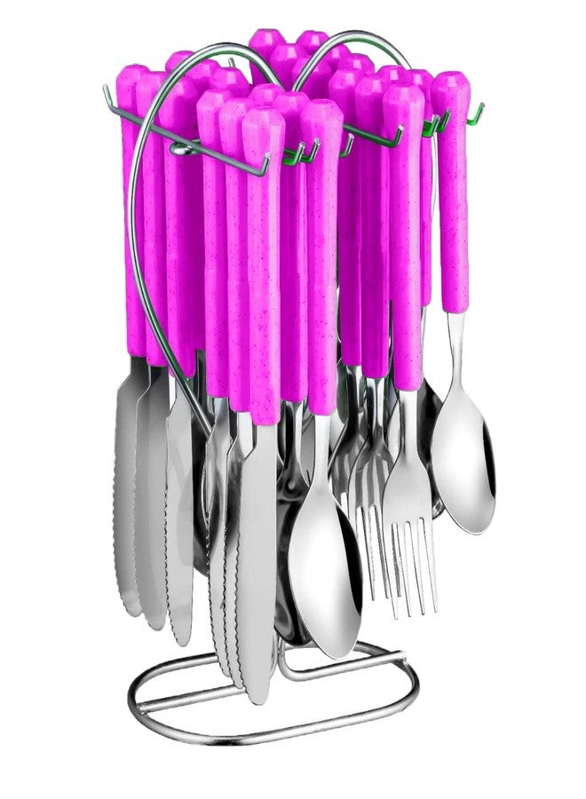 Troozy Marble Premium Stainless Steel Complete Cutlery Set - Set of 25 (Contains: 6 Dinner Spoons, 6 Dinner Forks, 6 Dinner Knives & 6 Tea Spoons + 1 Stand) 100% Food Grade, Dishwasher Safe - Image 1