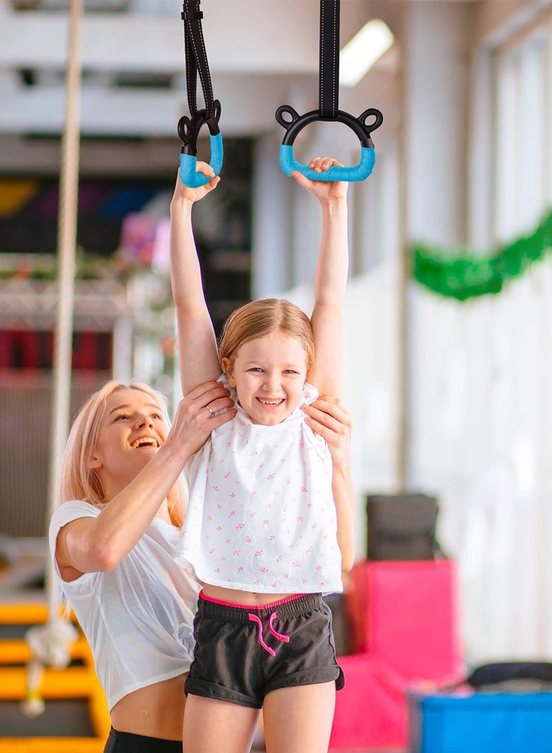 Y&D Gymnastic Rings, Children Exercise Pull up Rings with Adjustable Straps No punching, Kids Home Indoor Load Bearing 220lb Without Bar - Image 5