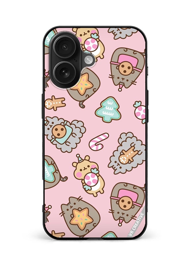 Protective Case Cover For Apple iPhone 16 Plus Business Cat Design Multicolour