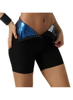 Sauna Sweat Shapewear Shorts Pants Thigh Workout Suit Waist Trainer Weight Loss Shaper Sweatsuit Fitness Gym Women L