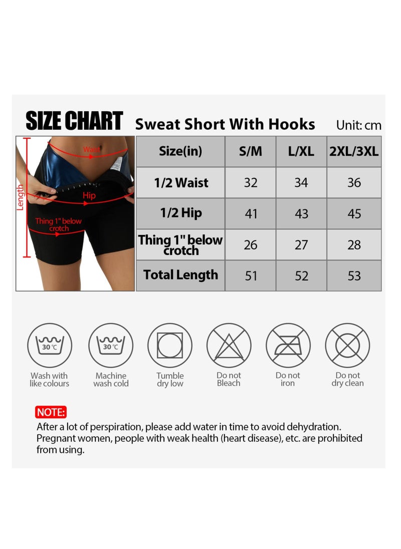 Generic - Sauna Sweat Shapewear Shorts Pants Thigh Workout Suit Waist Trainer Weight Loss Shaper Sweatsuit Fitness Gym Women L - Image 1
