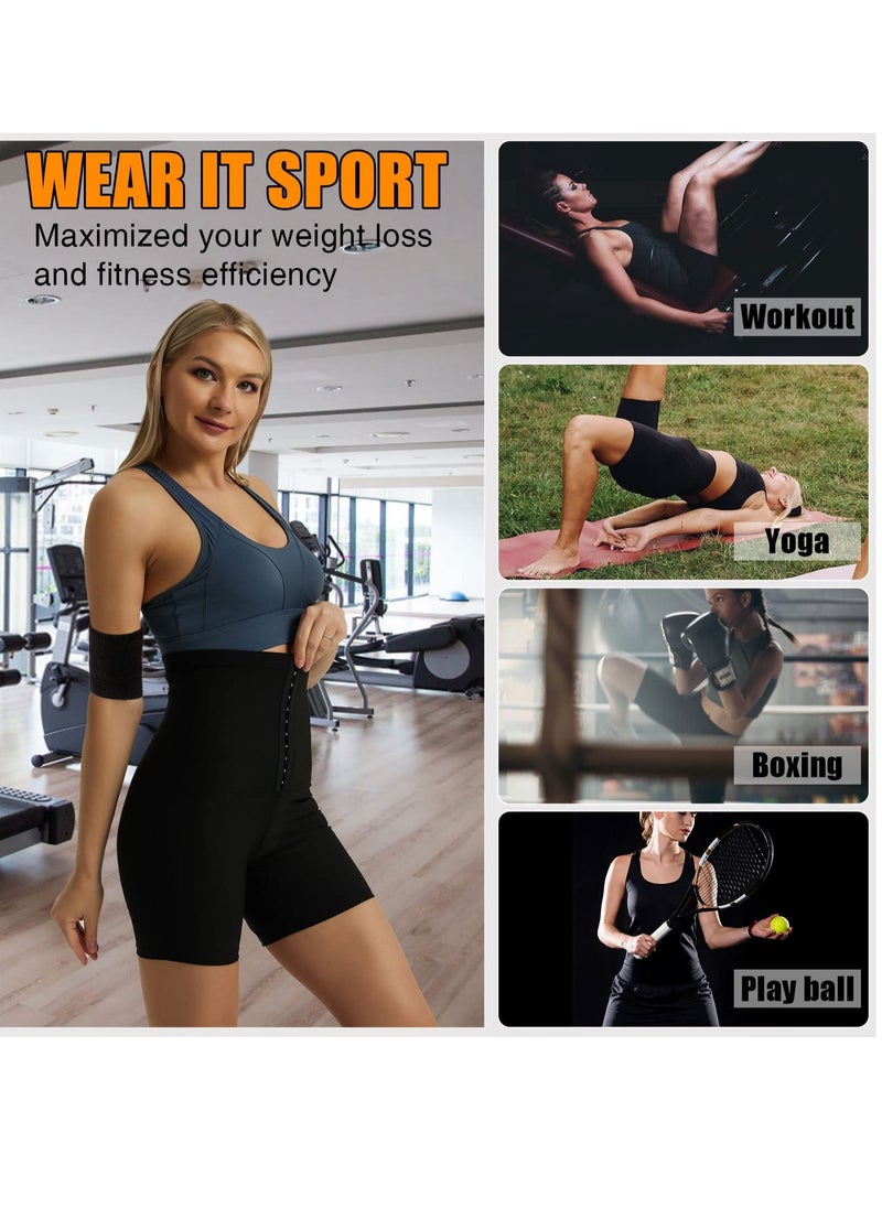 Generic - Sauna Sweat Shapewear Shorts Pants Thigh Workout Suit Waist Trainer Weight Loss Shaper Sweatsuit Fitness Gym Women L - Image 1