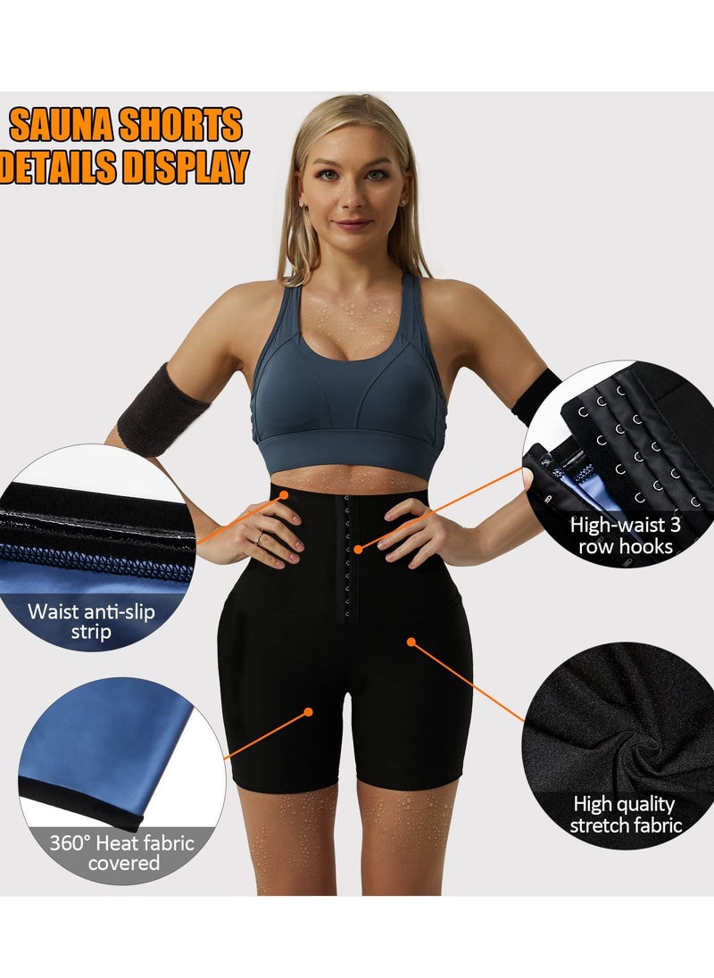 Generic - Sauna Sweat Shapewear Shorts Pants Thigh Workout Suit Waist Trainer Weight Loss Shaper Sweatsuit Fitness Gym Women L - Image 1