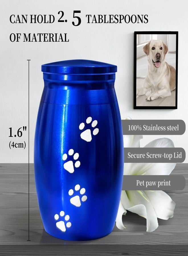 YIMSGO Small Pet Urns for Dogs Ashes, Mini Cat Urn for Ashes Keepsake, Tiny Cremation Animal Memorial Necklace ERN Earns Urnas Loss of Dog Cat Gifts, Pet Paw Print Urn - Heart Box with Blue Light - Image 2