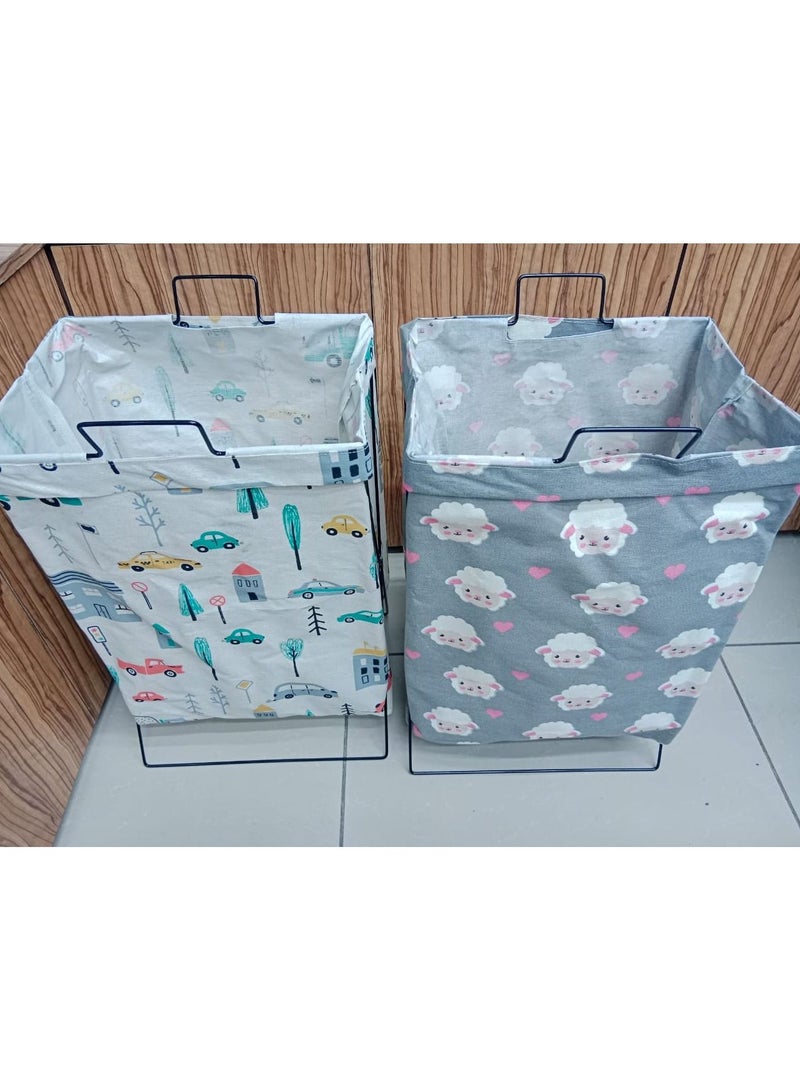 Laundry Basket Large Laundry Basket Laundry Sorter Foldable Dirty Clothes Bag Removable Aluminium X Frame with Handle Random design Random Color - Image 2