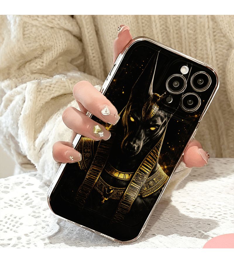 Phone Case For Transsion Infinix Hot 60 Pro Transparent Anubis Egyptian God Pattern Protective Durable Shockproof Clear Design Ancient Egypt Art - Image 2