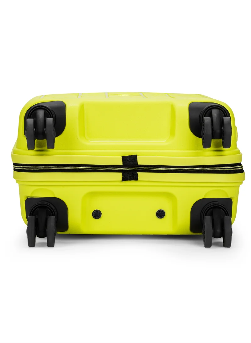 Skybags Play Cabin 20 Inch Polypropylene(PP), 4 Spinner Double Wheel Trolley Bags for Travel, Hard Case Lightweight Bag with TSA Lock, Tough Suitcase for Travel (Small), Lime Green