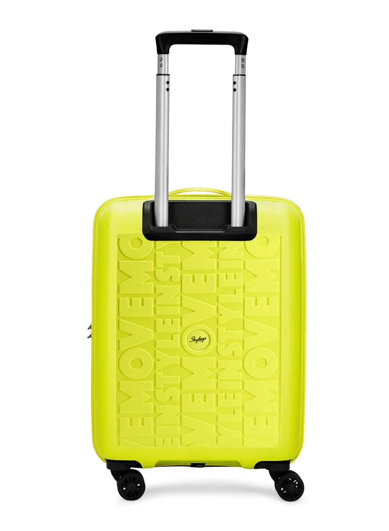 Skybags Play Cabin 20 Inch Polypropylene(PP), 4 Spinner Double Wheel Trolley Bags for Travel, Hard Case Lightweight Bag with TSA Lock, Tough Suitcase for Travel (Small), Lime Green