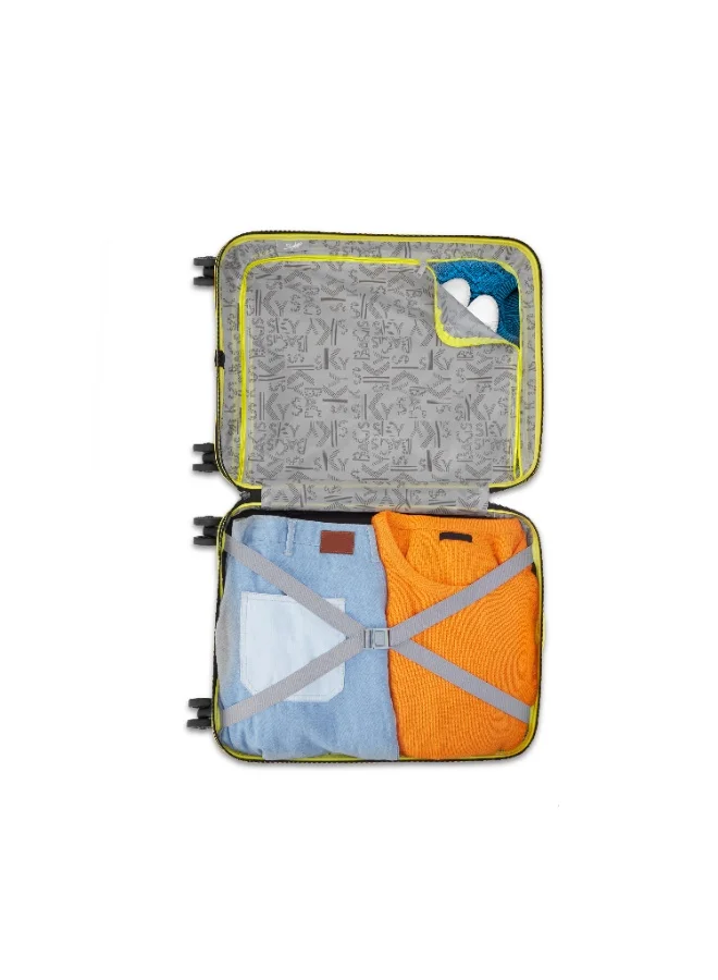 Skybags Play Cabin 20 Inch Polypropylene(PP), 4 Spinner Double Wheel Trolley Bags for Travel, Hard Case Lightweight Bag with TSA Lock, Tough Suitcase for Travel (Small), Lime Green