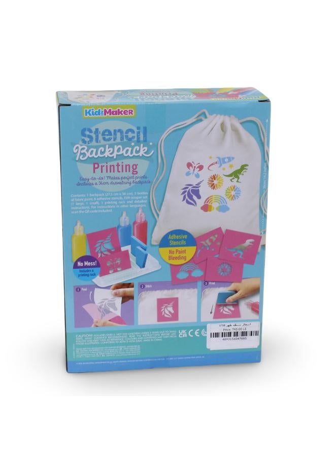4M مجموعة طباعة استنسل حقيبة الظهر من 4M KidzMaker - Image 3