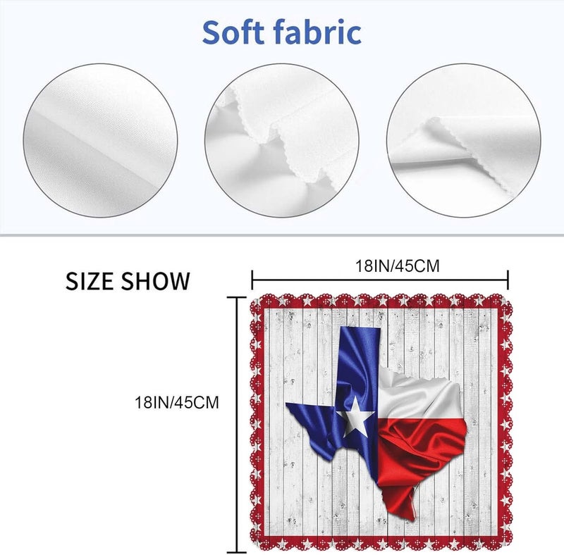 Yibeas Texas Flag Cloth Napkins Set of 4 Soft Map Stars and Wood Background Washable and Reusable Dinner Napkins for Weddings Parties 18 x 18 inch - Image 2