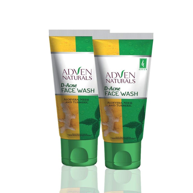 Adven Naturals DAcne with Aloevera Neem  Turmeric Face Wash 100 g Pack of 2 - Image 1