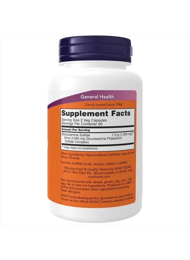 now Supplements, Glucosamine Sulfate 750 mg, with UL Dietary Supplement Certification, 120 Veg Capsules - Image 2