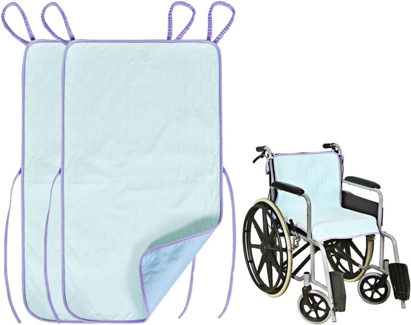 Ehucon Wheelchair Highly Absorbent Incontinence Pad for Elderly Waterproof Pads, 4-Layer Soft Washable and Reusable Seat Pad with Two Loop Handles, 18.9"X33.9" (Pack of 2 Counts) 