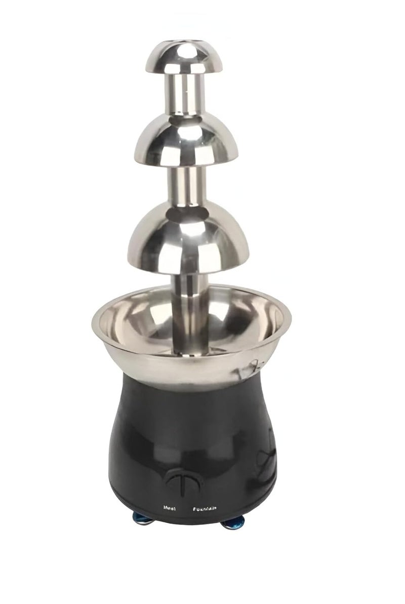 ZAEGO ZAEGO Electric 3 Layer Stainless Steel Melting Black Body Chocolate Fountain Cheese Fondue Tower for Ideal Heavy Duty Use in Hotels Restaurants CateringCafes Melt Dipping Machine  - Image 1