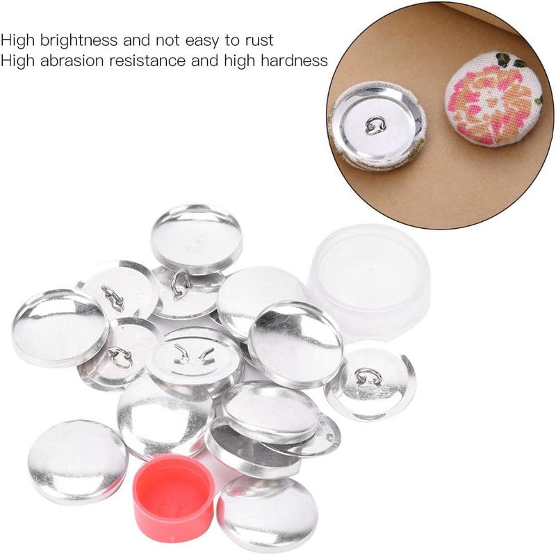 klarako Cover Button Kit, Round Button Base DIY Handmade Crafts Arts Supplies Flat Back Cloth Fabric Cover Button Buckle Making Tools (25MM) - Image 3