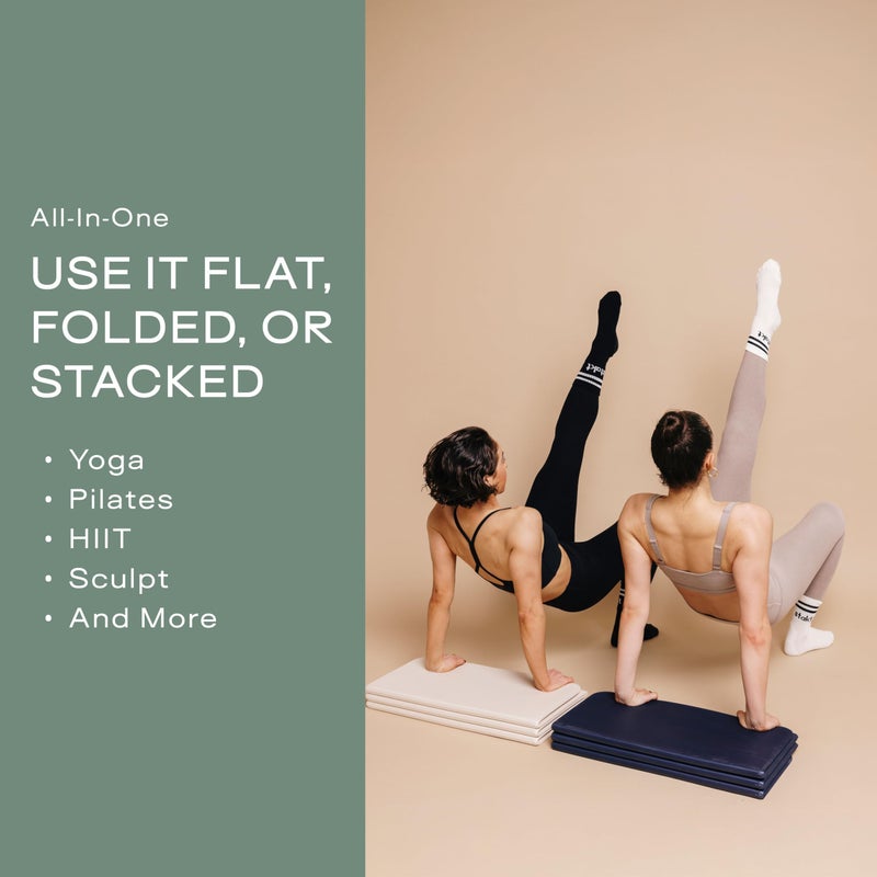 Stakt â€“ Foldable Multi-Purpose Fitness & Yoga Mat with Patented Design, Workout Mat with Non-Slip Surface, Portable & Lightweight, For Studio or Home Use, As Seen on Shark Tank (Dune) - Image 5