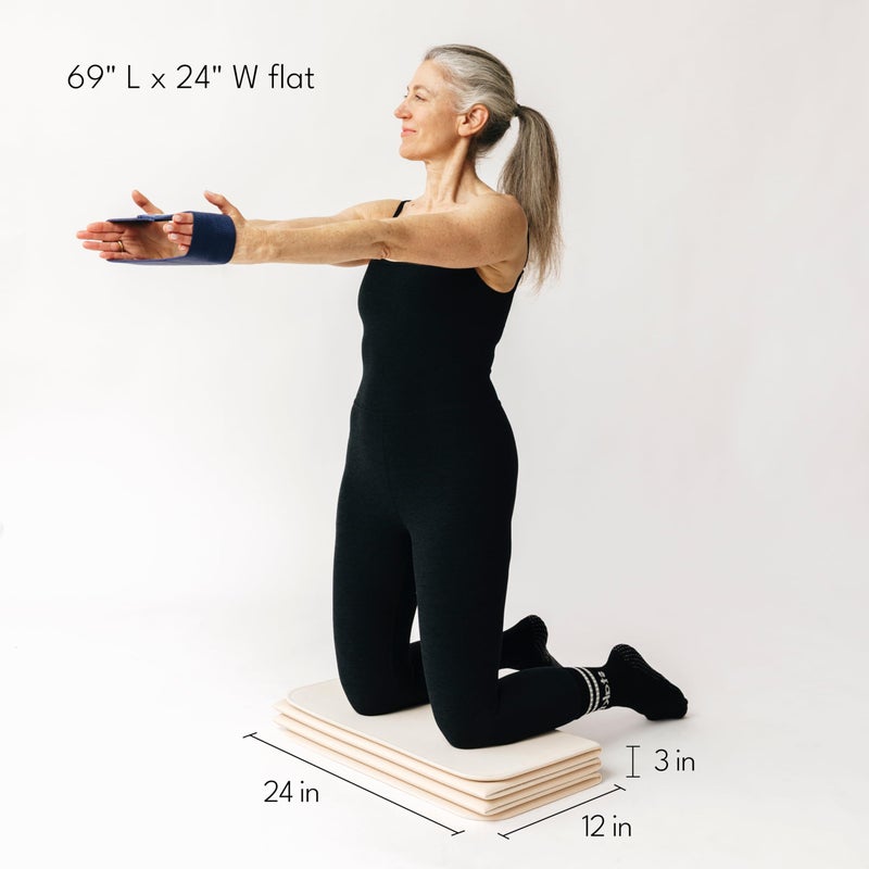 Stakt â€“ Foldable Multi-Purpose Fitness & Yoga Mat with Patented Design, Workout Mat with Non-Slip Surface, Portable & Lightweight, For Studio or Home Use, As Seen on Shark Tank (Dune) - Image 4