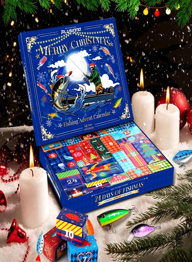 PLUSINNO Fishing Advent Calendar 2025 Adult, Fishing lure Advent Calendar 24 Days Countdown Fishing Tackle, Christmas Gifts For Men Boyfriend Teens Boys - Image 2