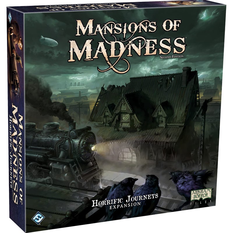 Mansions of Madness Horrific Journeys Board Game Expansion Horror Mystery for Teens and Adults Ages 14 15 Players Average Playtime 23 Hours Made by Fantasy Flight Games