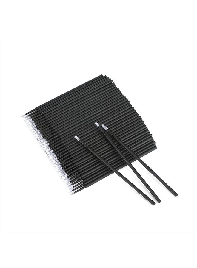 g2plus 500 قطعة فرش تطبيق ميكرو قابلة للتصرف للمكياج والعناية الشخصية، فرشاة ميكرو تجميل، مسحات ميكرو لتمديد الرموش، الأظافر، كحل العين - 5 × 100 قطعة (أسود) - Image 1