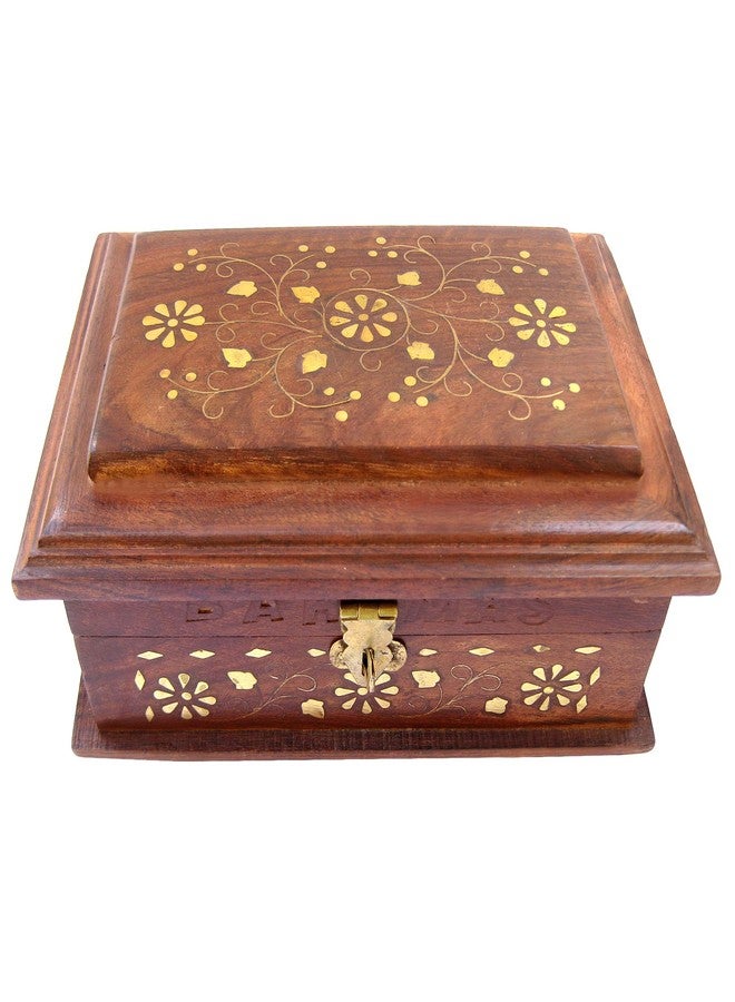 ITOS365 Handcrafted Wooden Jewellery Box for Women - 7.4 Inches | Brown | Jewelry Organizer Storage Box | Artisan Wood Gift - Image 1