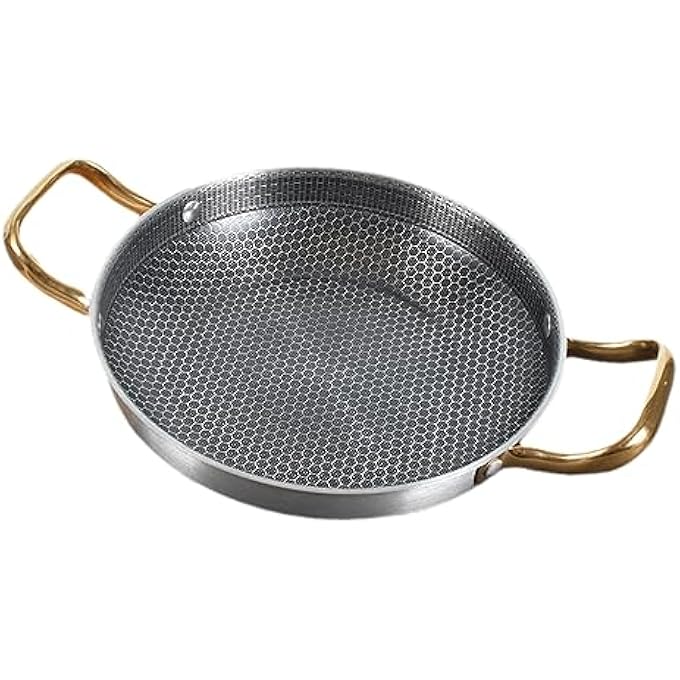 OSALADI Frying Griddle Household Skillet Honeycomb Non Stick Fry Honeycomb Skillet Pans Nonstick Fry Pans For Cooking Stainless Steel Seafood 26C Cooking Utensils - Image 2