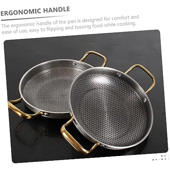 OSALADI Frying Griddle Household Skillet Honeycomb Non Stick Fry Honeycomb Skillet Pans Nonstick Fry Pans For Cooking Stainless Steel Seafood 26C Cooking Utensils - Image 5