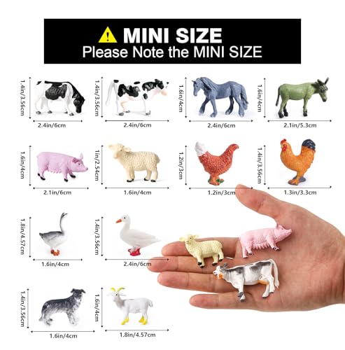 SIENON 12Pcs Farm Animals Toys Figures Set Miniature Realistic Plastic Barn Cattle Farmyard Playset for Kids Toddlers Educational Learning Christmas Easter Egg Birthday Party Favors Cake Decorations - Image 5