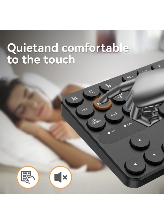 35-key round keycap wireless numeric keypad 2.4G on battery financial office one-handed keypad - Image 4