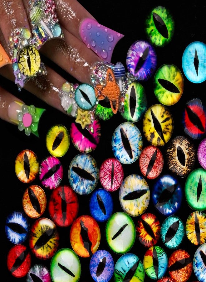 Jremg Halloween Eyeball Nail Art Charms Devil Eye Nail Art Rhinestones Gothic 3D Cool Eye Shape Nail Diamonds Y2K Vintag Eyeball Crystal Nail Gems for Women Girls DIY Manicure Nail Decoration 50Pcs - Image 1