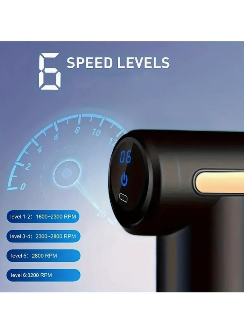 Massage gun. Massage device. Electric. 4 interchangeable heads. Deep tissue. Handheld. Quiet. Rechargeable. USB. 18650 lithium battery. Sports. Fitness. - Image 2