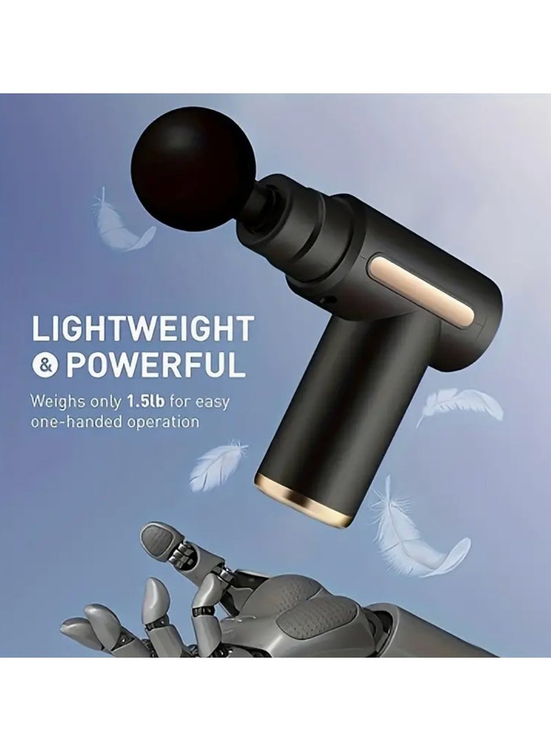 Massage gun. Massage device. Electric. 4 interchangeable heads. Deep tissue. Handheld. Quiet. Rechargeable. USB. 18650 lithium battery. Sports. Fitness. - Image 3